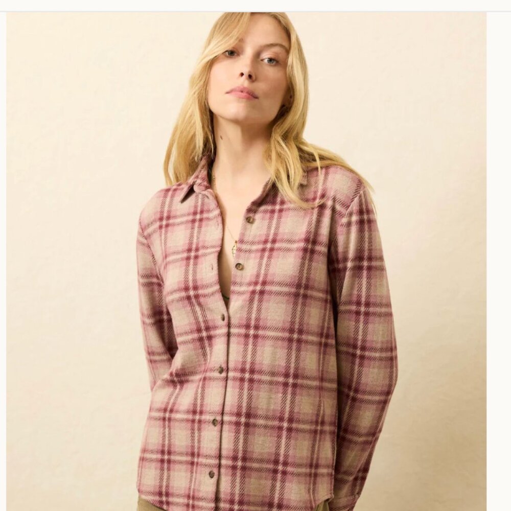 Faherty Legend™ Classic Sweater Shirt - Berry Coast Plaid Size XS. NWT!